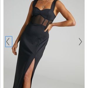 BRAND NEW never work ShowPo black maxi dress